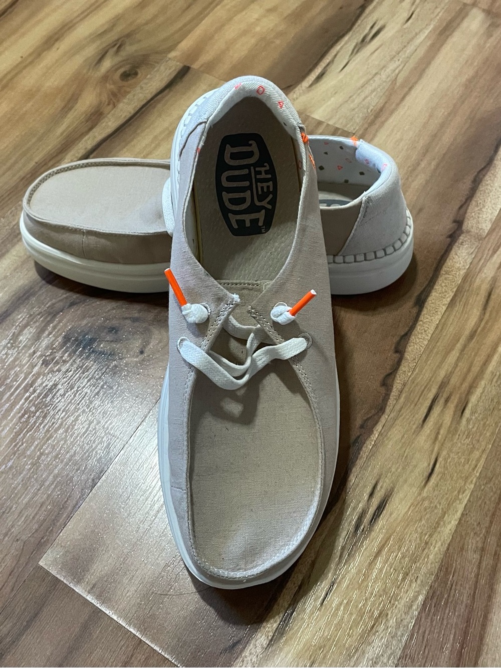 Hey Dude Wendy Rise Chambray Sandshell Slip-On Shoes Sz 9